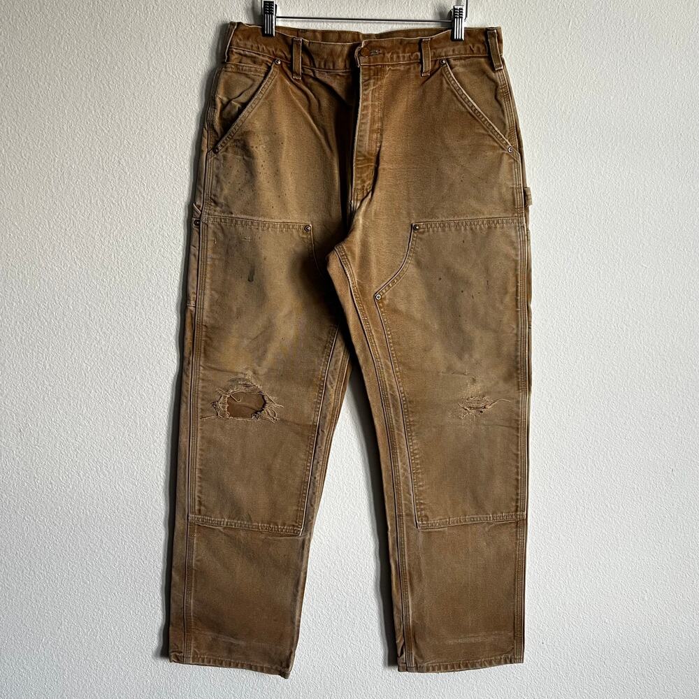 Carhartt B01 BRN brown double knee work wear carpenter pants